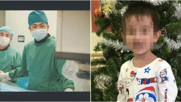 Bác sĩ Huỳnh Hữu Danh và bệnh nhi 3 tuổi đột quỵ ở Vĩnh Long (ảnh chụp màn hình báo Tuổi Trẻ/Zing)