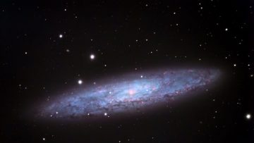 Thiên hà Sculptor, NGC 253. Các phân tích về vụ nổ phát xạ tia từ thiên hà này cho thấy rằng chúng được tạo ra bởi một ngọn lửa khổng lồ từ một nam châm, một tàn tích sao có độ từ hóa cao. (Dylan O’Donnell)