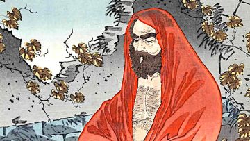 Bồ Đề Đạt Ma đã đi đến Trung Quốc chỉ để tìm một người (ảnh: từ bức “Trăm tư thế của mặt trăng” của họa sĩ Nhật Bản Tsukioka Yoshinen thế kỷ 19, một phần)