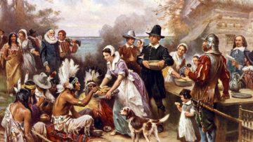 Những người phụ nữ của thuộc địa đang chiêu đãi những vị khách Ấn Độ bằng đồ ăn. Ảnh sơn dầu: Nguồn ảnh: soundofhope