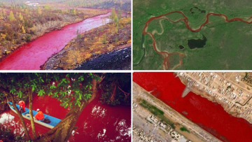 Một số dòng sông trên thế giới bất ngờ chuyển sang màu đỏ. Nguồn ảnh: tinhhoa.