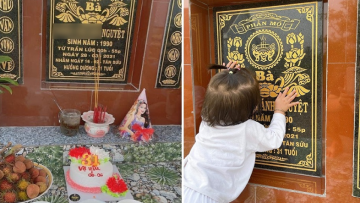 Xót xa hình ảnh người cha đưa 2 con ra mộ mừng sinh nhật mẹ: “Cô ấy là người tuyệt vời nhất”
