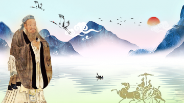 Khổng Tử quan sát sông nước, khuyến khích mọi người trân quý thời gian, truy cầu chính Đạo là không nên đắn đo