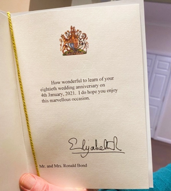 Nữ hoàng Elizabeth gửi thư chúc mừng
